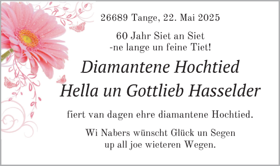 Hochzeitsanzeige von Hella Hasseleder von NWZ