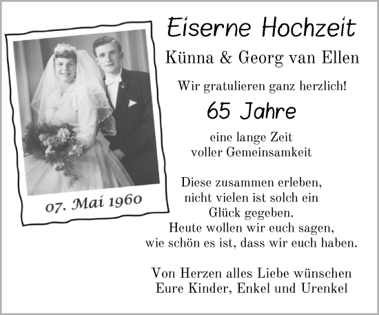 Hochzeitsanzeige von Künna van Ellen von EZ
