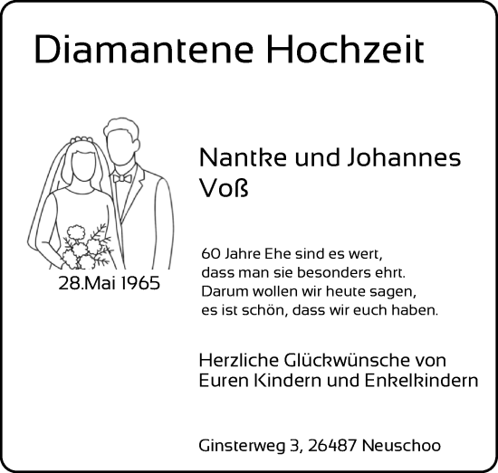 Hochzeitsanzeige von Nantke Voß von BM