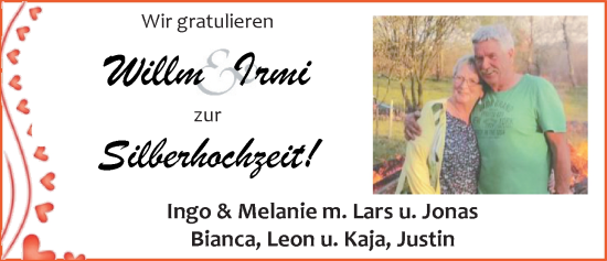 Hochzeitsanzeige von Willm  von EZ