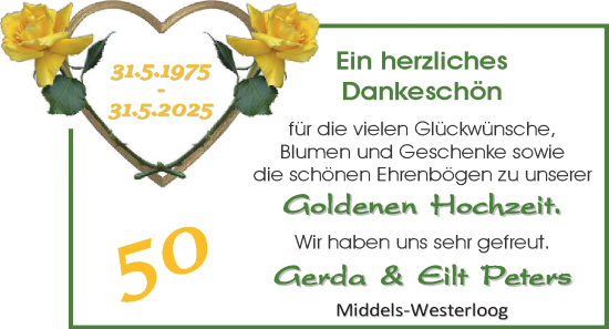 Hochzeitsanzeige von Gerrda Petterrs von EZ