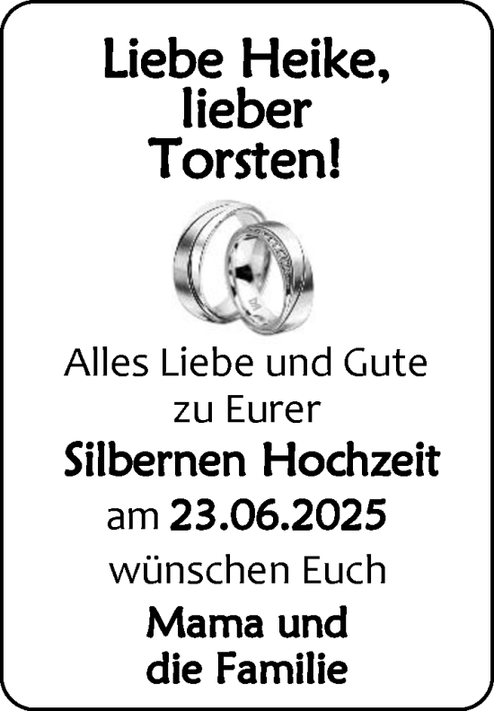 Hochzeitsanzeige von Heike  von EZ