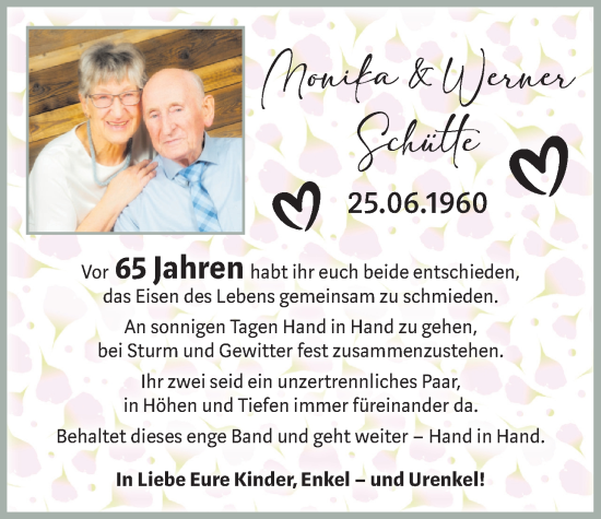 Hochzeitsanzeige von Monika Schütte von NWZ