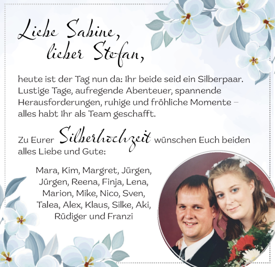Hochzeitsanzeige von Sabine  von EZ