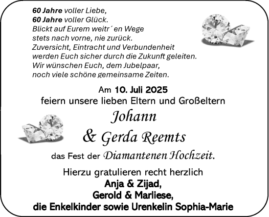 Hochzeitsanzeige von Johann  von EZ