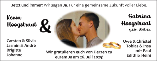 Hochzeitsanzeige von Kevin Hoogstraat von EZ