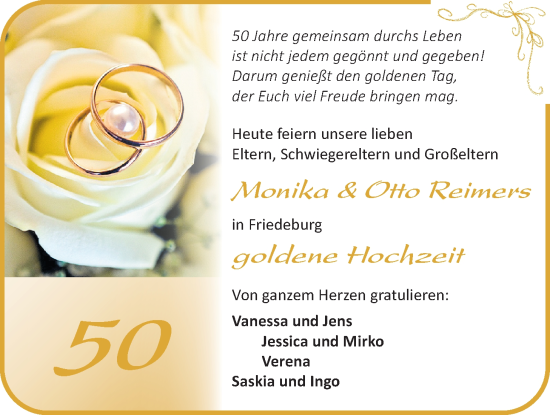 Hochzeitsanzeige von Monika Reimers von BM