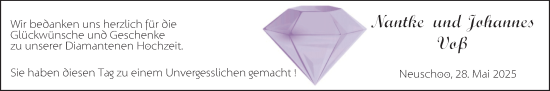 Hochzeitsanzeige von Nantke Voß von BM