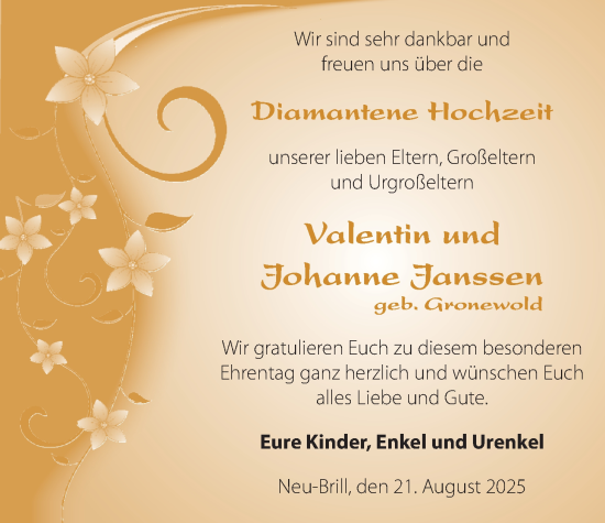 Hochzeitsanzeige von Valentin Janssen von BM