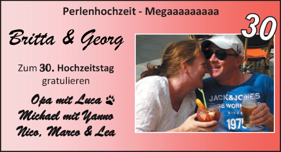 Hochzeitsanzeige von Britta  von EZ