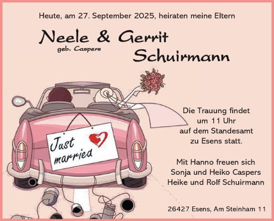 Hochzeitsanzeige von Neeele S h i mann von BM