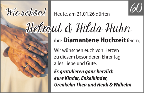 Hochzeitsanzeige von Helmut Huhn von BM