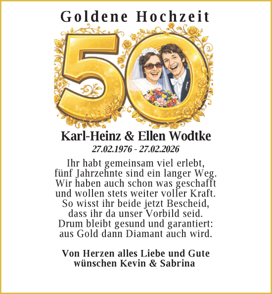 Hochzeitsanzeige von Karl-Heinz Wodtke von NWZ