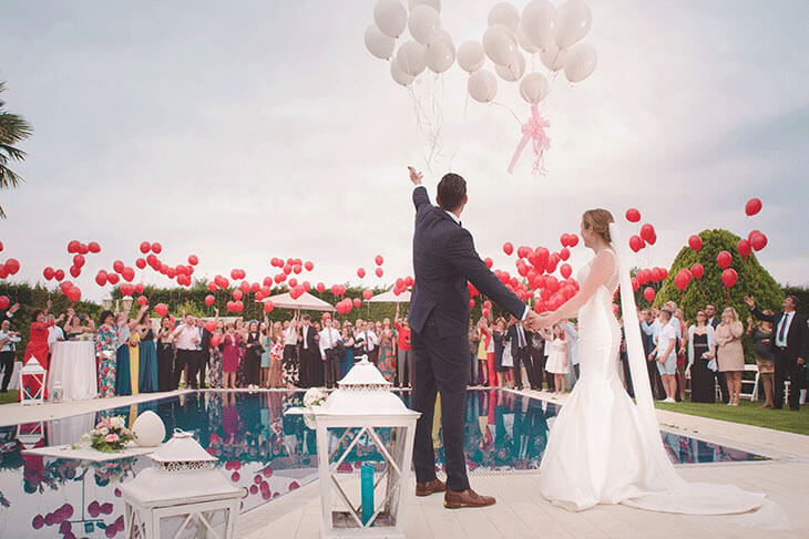 Hochzeit Ritual Ballons steigen lassen
