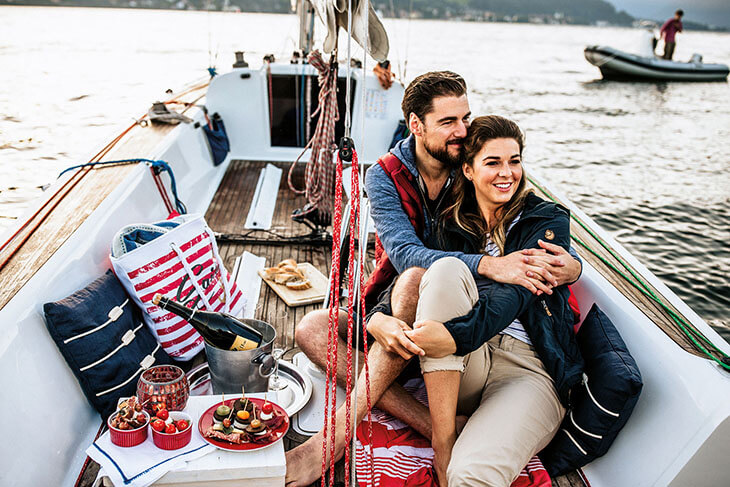Heiratsantrag auf dem Boot