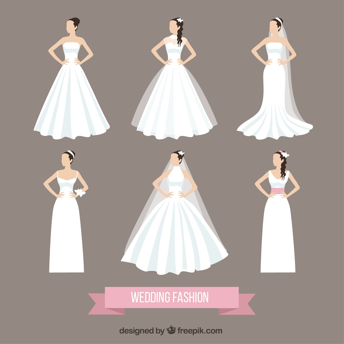 Brautkleider gibt es in diversen Formen.